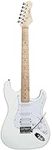 Woodbrass ST100 Electric Guitar, White - Versatile Guitar Ideal for Beginners - ST Shape Body - American Linden Fingerboard - Rock, Pop, Funk, Country, Hard, Metal Style