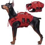 Kuoser Dog Life Jacket High Flotation, Reflective Dog Life Vest for Swimming Boating, Adjustable Small Medium Large Dog lifejacket, Lightweight Dog Life Preserver Rescue Handle Spring Summer Pool