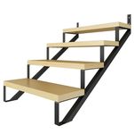 DIYHD Steel Stair Riser 4 Step Stair Stringer for Deck Height 35in,Powder Coated Black