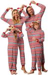 Ekouaer Christmas Onesie Matching Family Elk Antler Hooded Zipper One Piece Long Sleeve Pajamas with Pockets Elk Red 150