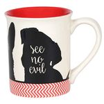 Enesco Pet Happy Designed by Our Name is mud "See No Evil" Dog Cat Mug Stoneware 16 Ounce Multicolor