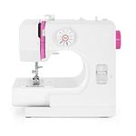 HEOMU Portable Sewing Machine, Mini Sewing Machine Great for Beginners and Kids, Electric Sewing Machine with 12 Built-in Stitches, Adjustable Speed, Pink