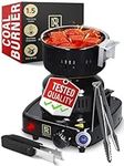 Multipurpose Electric Charcoal Starter - Electric Charcoal Burner ETL Approved Electric Stove - Coconut Charcoal Lighters with Tongs - 450W Hot Plate Electric with 304 Stainless Steel Coiled Burner