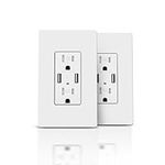 TOPELER 2Pack USB Wall Outlet, Rece