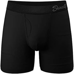 Shinesty Hammock Support Underwear with Pouch | Big and Tall Underwear for Men with Fly | US 4X Black