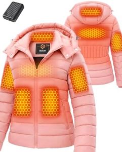 Women Heated Puffer Jacket Winter Coat Battery Pack Included Rechargeable USB Sock Fingerless Gloves Mittens Glives Shawl Scarf Slippers Insoles Boot Neck Wrap Back Should Wrap Wireless Infrared Pad