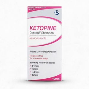 Ketopine Ketoconazole 2% Medicated Shampoo – Clinically Proven Anti-Dandruff Treatment for Itchy, Flaky, Dry Scalp, Seborrheic Dermatitis & Scalp Psoriasis – Fast Relief Anti-Fungal Formula, 100ml