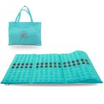 Core Asana Acupressure Mat Pillow for Back, Neck, Foot and Joint Pain Relief, Acupuncture Full Body Massager for Sciatica and Muscle Relaxation, Back Pain Relief Products (Cyan)