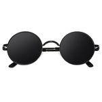 CGID E01 Small Retro Vintage Style Round Metal Circle Polarized Sunglasses for Women and Men