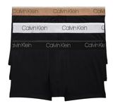 Calvin Klein Men's Micro Stretch 3-Pack Low Rise Trunk, Black Body/929, Large