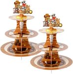 Tioncy 2 Set 3 Tier My First Rodeo Cardboard Cupcake Stand for 24 Cupcakes Western Cowboy Cupcake Stand Cow First Birthday Cupcake Tier Stand Cupcake Tower Tiered Dessert Stand for Birthday Party