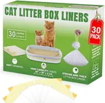 Cat Litter Box Liners - 30 Extra Large Strong & Thick Litter Liners For Mess-Free Cleanup - Jumbo Size - Conveniently Folded No More Tearing - Scratch-Resistant - Enjoy A Fresh Hygienic Environment