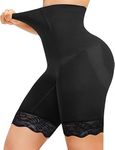 Nebility Women Tummy Control Shapewear High Waisted Body Shaper Shorts Thigh Slimmer Butt Lifter Panties Black