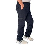 Mens Thermal Fleece Lined Cargo Trousers Combat Elasticated Waist Full Length Bottoms PantsNavy M