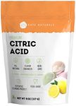 Citric Acid for Bath Bombs & Cleaning (8 oz) - Kate Naturals. Natural, Non-GMO, Food Grade Citric Acid Powder for Cheese Making, Candy, Water Softener, Dishwasher Cleaning, Descaling & Gummies