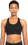 Nike Womens Medium-Support 1-Piece Pad Sports Bra, Black/Dark Smoke Grey, Large-X-Large US