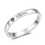 Custom Engraved Birthstone Ring - P