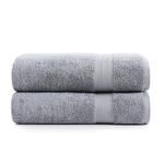 Bath Sheets Bathroom Towel Set- 2 Pack 100% Cotton Extra Large Bath Towels, Oversized Bath Towels, Luxury Bath Towels Large Bathroom Set, Shower Towels Bath Towel Sets for Bathroom, 35x66 - Grey