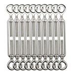 TooTaci Stainless Steel Turnbuckle ,Turnbuckle Eye and Eye M5 ,304 Stainless Steel Cable Wire Tensioners Kits - 10 PCS