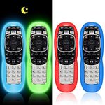 4 Pack Protective Case for DirecTV RC73 Remote Control,Silicone Cover Remote Controller Skin Sleeve Replacement Compatible with DirecTV RC70,RC70H,RC71,RC71H,RC72RC73B-Glow Green,Glow Blue,Red,Blue