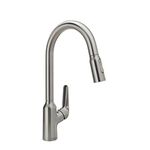 hansgrohe Focus N Stainless Steel High Arc Kitchen Faucet, Kitchen Faucets with Pull Down Sprayer, Faucet for Kitchen Sink, Stainless Steel Optic 71800801