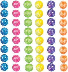 Fun Express Neon Marbleized Bouncy Balls - Bulk Set of 48 Small bouncey Balls
