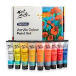 Mont Marte Acrylic Paint Set 18 Colors, 36Ml - Perfect For Canvas, Wood, Fabric, Leather, Cardboard, Paper, Mdf And Crafts, Multicolor