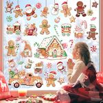 decalmile Christmas Gingerbread Man Candy House Cookie Window Clings Reusable Candyland Peppermint Car Window Decals Double Side Printed Window Stickers Nursery Shop Gift Party Supplies Decoration