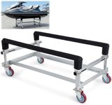 Chonway Watercraft PWC Dolly 2000lbs Jet Ski Dolly, Galvanized Steel Pontoon Boat Storage Stands Trailer Cart with 4 Casters & Bunk Carpet, Boat Trailer Dolly for Kayak Cart, Speedboats