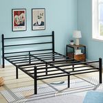 GreenForest Full Size Bed Frame with Headboard Easy Assemble Metal Platform Bed Base with Heavy Duty Support Mattress Foundation No Box Spring Needed, Full