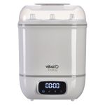 Vital Baby Nurture Pro Steam Steriliser & dryer - Kills 99.9% of Bacteria & Viruses in 6 Minutes - Chemical Free Sterilising - Grey