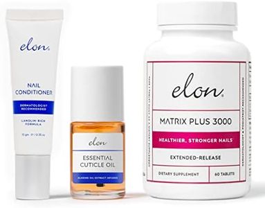 Elon Essentials Kit for Nail Health – Nail Care Kit w/Elon Nail Conditioner, Cuticle Oil & Matrix Plus 3000 Biotin Supplement – Repair, Strengthening & Moisturizing