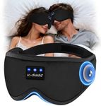 LC-dolida Bluetooth Sleep Mask Headphones,Upgraded 3D Sleep Headphones for Side Sleeper,16Hrs Playing Music Eye Mask with Bluetooth Earhones,Sleep Aids for Men/Women/Nap/Relax/Travel