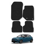 Car Mats Compatible with Vauxhall Corsa F (2020+) Tailored Fit Black Carpet Car Floor Mats Set Accessory Custom Fit 4 Pieces - Anti Slip Backing & Black Binding Trim Edge