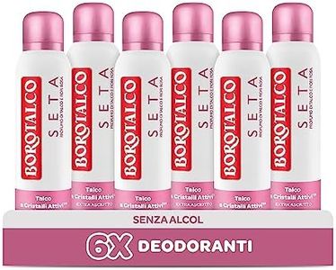 Borotalco Deodorante Seta, Profumo di Talco e Fiori Rosa, Deodorante Donna Spray con Talco a Cristalli Attivi, Tripla Protezione Asciutta per 48 Ore, Senza Alcool - 6 Flaconi da 150 ml
