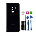 Replacement Rear Housing Battery Back Door Cover for Samsung Galaxy S9 Plus SM-G965 Glass Panel Battery Case, with Adhesive Preinstalled Repair Part Outer Casing (Black, S9 Plus OEM)