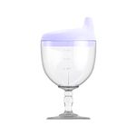 Baby Wine Sippy Cup - Plastic Wine Glass Goblet Beverage Mug Milk Bottle with Lid for Kids on Birthday Party Celebration (Purple, 1)