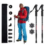 Aihoye Trekking Poles Shock Absorbing Adjustable Hiking or Walking Sticks for Hiking Collapsible Strong, 2-pc Pack Lightweight Walking Pole, All Terrain Accessories and Carry Bag (Black)