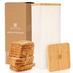 Apace Living FRESHSLICE Bread Container | Bread Keeper with Airtight Lid | Bread Storage Loaf Container | Metal Bread Box with Bamboo Lid | Fresh Bread Holder for Homemade Bread, 5 Liter
