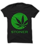 Quote Marshals Marijuana Stoner Black Cotton T-Shirt for Men's S