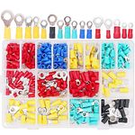 Hilitchi 160-Pcs 22-10 AWG Assorted Insulated Ring Wire Crimp Connector Terminals Assortment Kit