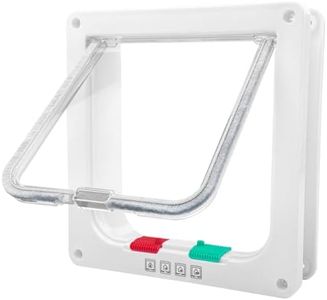 Lectorias ABS Acrylique Chatiere pour Chat, Chatières pour Chien Intérieure, Porte Chats Baie Vitrée Coulissante, Portes Chat avec Magnétique à 4 Voies, Cats Gateway, pour Animauxs de Compagnie, Blanc