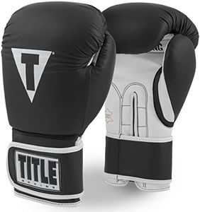 Title Pro Style Leather Training Gloves 3.0, Black/White, 16 oz