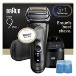 Braun Shavers Series 9 Pro+ Electric Shaver for Men, Wet & Dry Electric Razor, 5+1 Ultra Thin Precision Blades, Pro SensoAdapt, 6 in 1 SmartCare Center, 60 min Runtime, 9665CCE Graphite