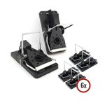 Pest-Stop QuickSnap Mouse Trap - Traps for Indoors - Durable Reusable Snap Traps - Mouse Trap for Rodent Control - Mouse Traps for Home and Office - Pack of 6