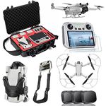 STARTRC Bundle 7 in 1 Accessories Kit Waterproof Case,Glass,Filters,Propeller Holder,Propeller Guard,Lanyard Neck Strap,Landing Gear for DJI Mini 3 Pro Accessories(Not Including Drone and Controller)