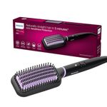 PHILIPS Hair Straightener Brush - Naturally Straight Hair In 5Min* I Style With 2X More Volume and 5X less Frizz | Shiny And Smooth Hair I No Scalp Burns I 2 Temperature Settings | Electric Comb for Women | Gifts for woman | Bhh880/10,Black