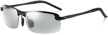 LJIMI Photochromic Sports Sunglasses with Polarized Lens for Men and Women Outdoor Driving Cycling Fishing 100% UV400 Protection Eyewear Anti Glare Eyeglasses Reduce Eye Fatigue Safety Glasses Shades