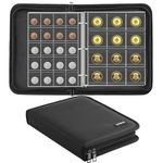 JUNDUN Fireproof Coin Collection Album for Collectors, Waterproof Coin Collection Holder Album with 260 Pockets, Coin Collection Organiser Storage Box Case Album for 20/25/27/30/ 38mm Coin(Black)