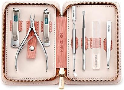 MR.GREEN 7in1 Manicure Sets Personal Care Tools Stainless Steel Professional Nail Clippers Pedicure Set Travel Case Kits (Mr-6032)